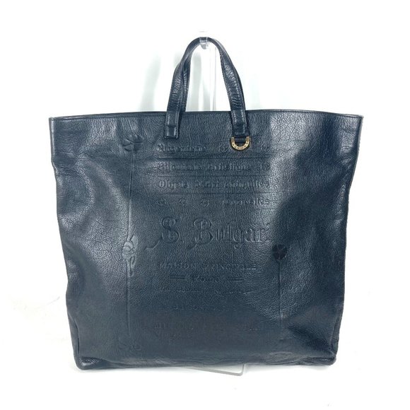 BVLGARI Handbags - BVLGARI S.bulgari Bag Tote Handbag Leather Men's Women's Black